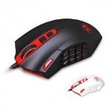 Redragon M901 PERDITION 16400 DPI High-Precision Programmable Laser Gaming Mouse for PC, MMO, 18 Programmable Buttons, Weight Tuning Cartridge, 12 Side Buttons, 5 programmable user profiles, Omron Micro Switches (Black)