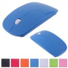 HDE Sleek Form-Fitting Ergonomic Curved Wireless 2.4 GHz Optical Slim Mouse with DPI Switch (Blue)