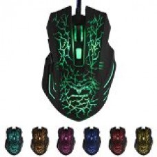 HAVIT® HV-MS672 Ergonomic LED Stress-ease Wired Mouse with 7 Soothing LED Colors, 6 Buttons