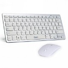 Qisan Wireless Keyboard and Mouse Combo Ultra Slim 2.4G Wireless Mouse 78-Key Keyboard D1000 - White